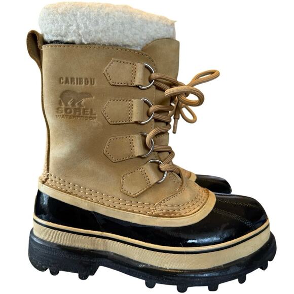 Sorel Caribou Buff Mid Calf Waterproof Snow Boots Women’s Size 5 #NL1005-280 - Picture 1 of 7